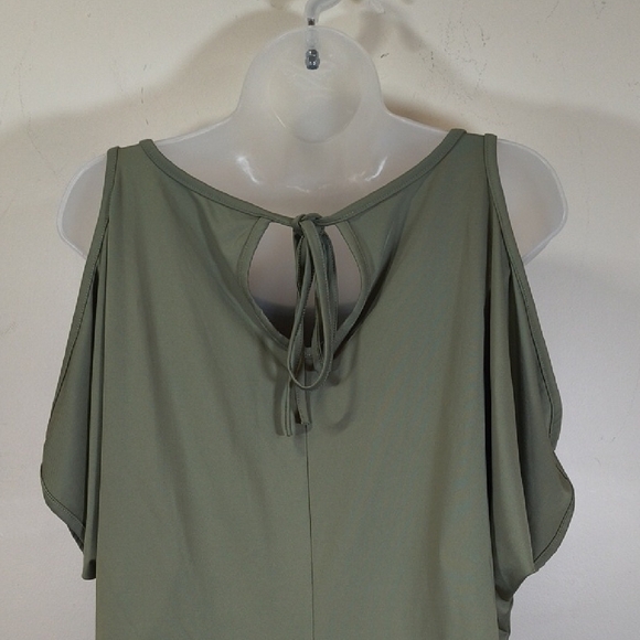 Miselon Women's  Green Cold Shoulder Top , Size XL - Picture 4 of 8